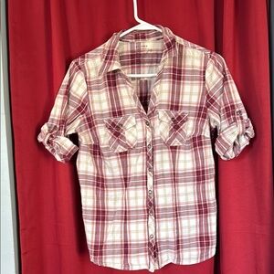 Plaid Button-Up Shirt